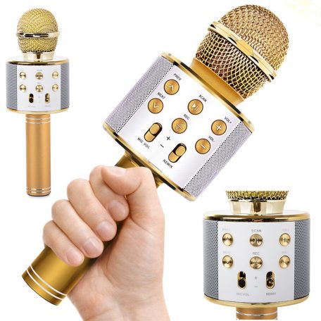 Bezdrôtový karaoke mikrofón s reproduktorom a modulátorom