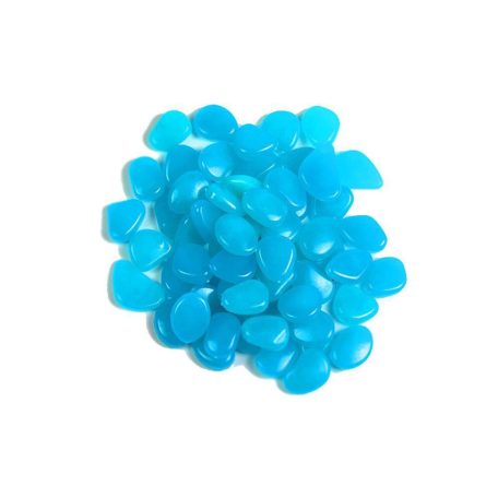 Fluorescenčné kamienky 100ks (svietia v tme) - svetlomodré