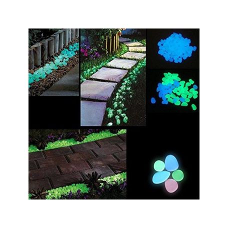 Fluorescenčné kamienky 100ks (svietia v tme) - svetlomodré