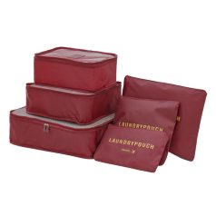   Sada cestovných organizérov do kufra 6-dielna  - gaštanová farba