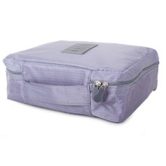 Kozmetická taštička na zips v sivej farbe s rukoväťou