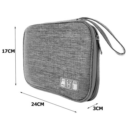 Organizér s nastaviteľnými priehradkami na káble a nabíjačku - 24 x 17 x 3 cm