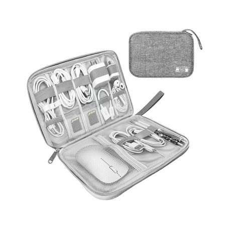 Organizér s nastaviteľnými priehradkami na káble a nabíjačku - 24 x 17 x 3 cm