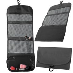   Závesný a otvárací organizér na kozmetiku - 64 cm x 26 cm - čierny