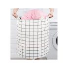 Skladací veľký kôš na hračky - biely so štvorcovým vzorom