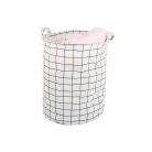 Skladací veľký kôš na hračky - biely so štvorcovým vzorom