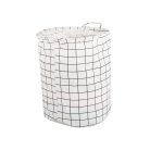 Skladací veľký kôš na hračky - biely so štvorcovým vzorom