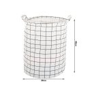 Skladací veľký kôš na hračky - biely so štvorcovým vzorom