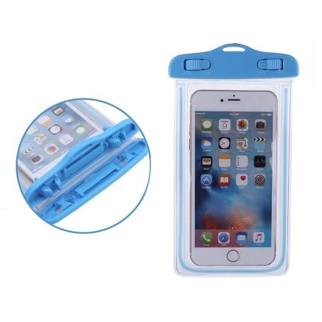 Vodotesné puzdro na telefón v modrej farbe pre 6,5" (16,5 cm) telefóny