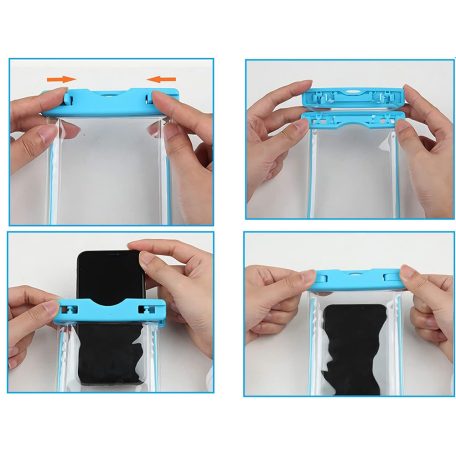 Vodotesné puzdro na telefón v modrej farbe pre 6,5" (16,5 cm) telefóny