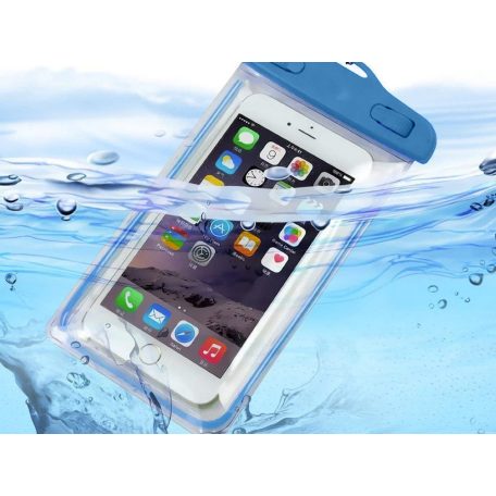Vodotesné puzdro na telefón v modrej farbe pre 6,5" (16,5 cm) telefóny
