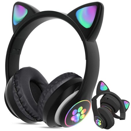 Bezdrôtové slúchadlá Cat s labkou Bluetooth  - v čiernej farbe