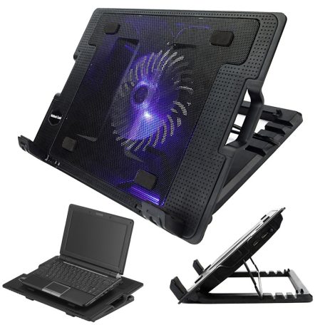 Nastaviteľný stojan na notebook a chladič s veľkým ventilátorom pre 9-17 palcové notebooky