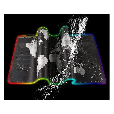 Veľká podložka pod myš s LED podsvietením 80 x 30 cm - so vzorom mapy