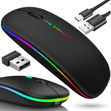 Bezdrôtová myš pre notebook alebo PC s RGB podsvietením