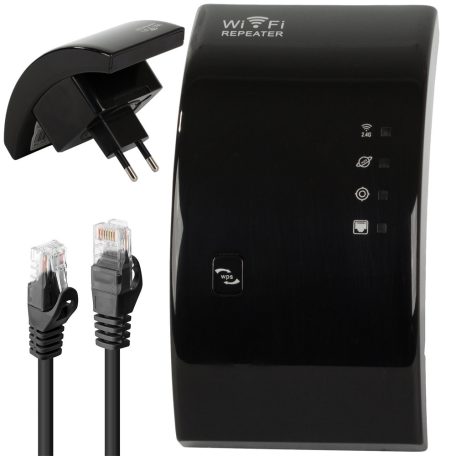 Vysoko výkonný WiFi zosilňovač - 300 Mbps - v čiernej farbe