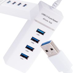 4portový rozbočovač USB 3.0 v bielej farbe