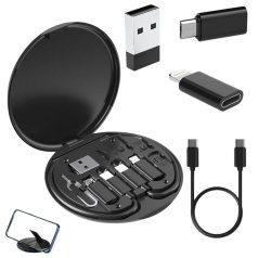   Sada adaptérov 5 v 1 pre mobilné telefóny USB-C, micro USB A, osvetlenie typu A v praktickom držiaku