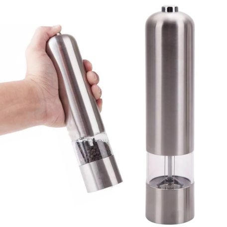 Elektrický mlynček INOX na soľ a korenie so zabudovaným osvetlením