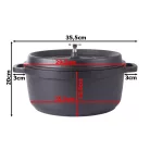 Vysoko kvalitný nepriľnavý hrniec z hliníkovej zliatiny s pokrievkou - 6,6l