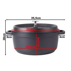   Vysoko kvalitný nepriľnavý hrniec z hliníkovej zliatiny s pokrievkou - 6,6l