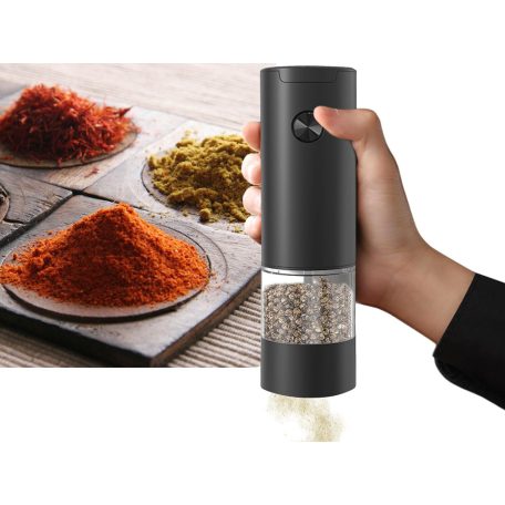 Nastaviteľný elektrický mlynček na soľ a korenie s LED osvetlením