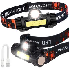 COB LED čelovka s nastaviteľným osvetlením