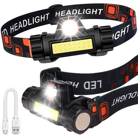 COB LED čelovka s nastaviteľným osvetlením