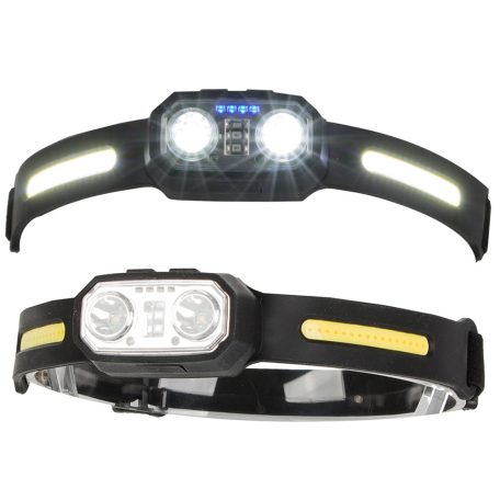 Dvojitá LED čelovka s bočným osvetlením