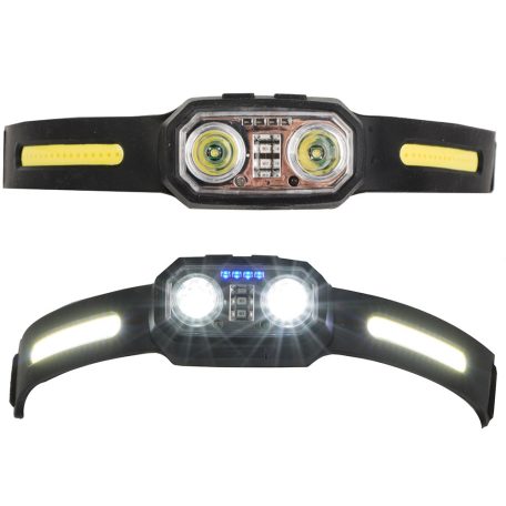 Dvojitá LED čelovka s bočným osvetlením