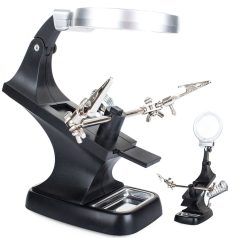   Držiačik s lupou, s 3x- 4,5x zväčšením - s 10 LED diódami