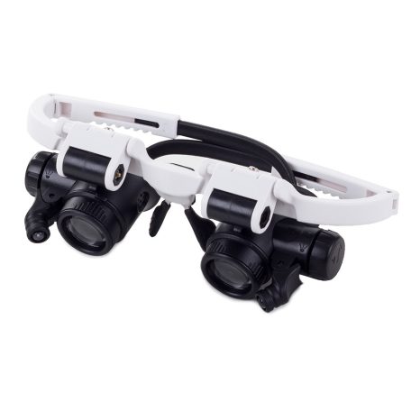 Skúmacie sklo na šperky 23x lupa s 8 LED diódami