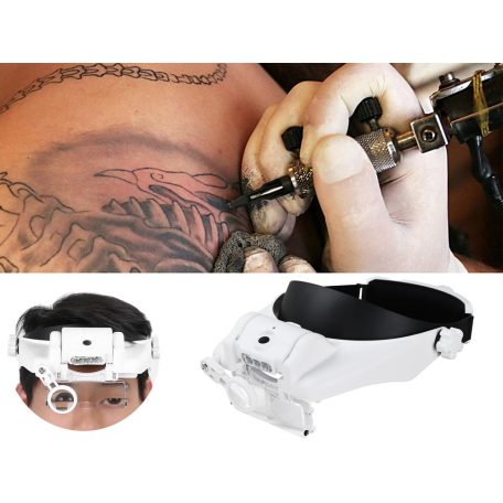 Náhlavná lupa s LED osvetlením 11,5-násobným  zväčšením