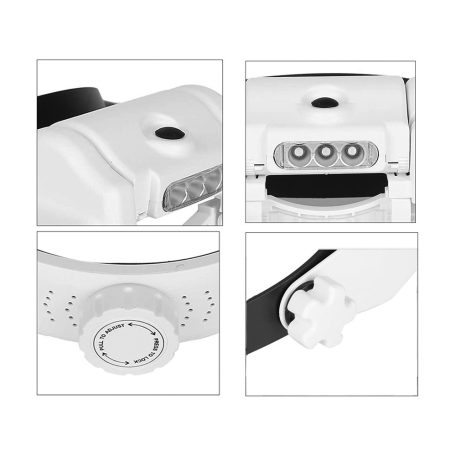 Náhlavná lupa s LED osvetlením 11,5-násobným  zväčšením