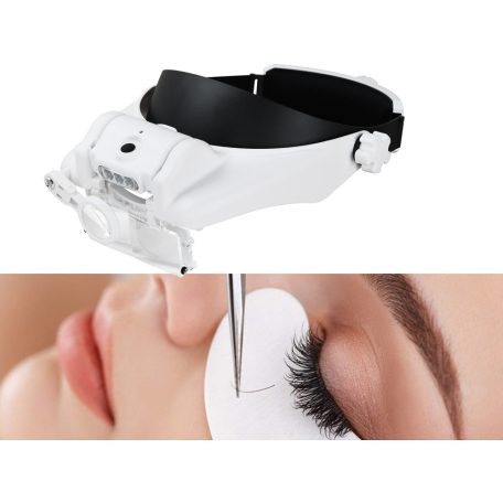 Náhlavná lupa s LED osvetlením 11,5-násobným  zväčšením