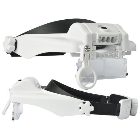 Náhlavná lupa s LED osvetlením 11,5-násobným  zväčšením