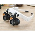 Dvojité zväčšovacie okuliare so zabudovaným LED osvetlením - 3X-10X zväčšenie