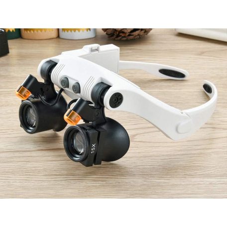 Dvojité zväčšovacie okuliare so zabudovaným LED osvetlením - 3X-10X zväčšenie