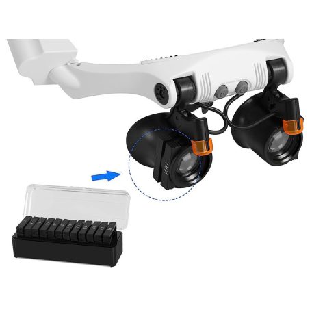 Dvojité zväčšovacie okuliare so zabudovaným LED osvetlením - 3X-10X zväčšenie