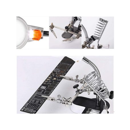 Univerzálny stojan na spájkovanie s lupou - 11x/4,5x