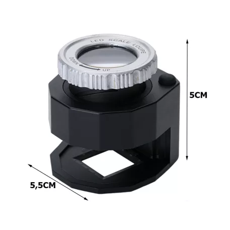 Klenotnícky 30x mikroskop s 3 LED diódami a UV svetlom v praktickom úložnom priestore