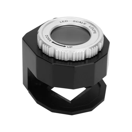 Klenotnícky 30x mikroskop s 3 LED diódami a UV svetlom v praktickom úložnom priestore