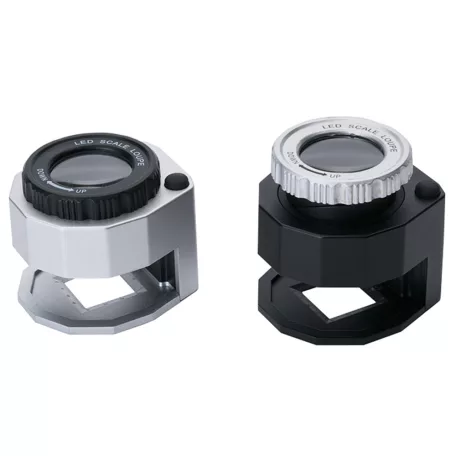 Klenotnícky 30x mikroskop s 3 LED diódami a UV svetlom v praktickom úložnom priestore