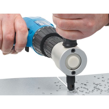 Nástavec do vŕtačky na rezanie plechu