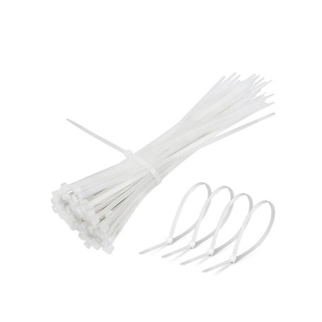 Sťahovacie pásky 2,5 x 100 mm 100 ks - biela