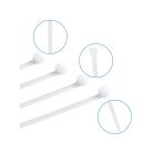 Sťahovacie pásky 2,5 x 100 mm 100 ks - biela