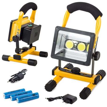 Otočná prenosná dvojitá LED lampa na batérie s vysokým jasom - 50 W