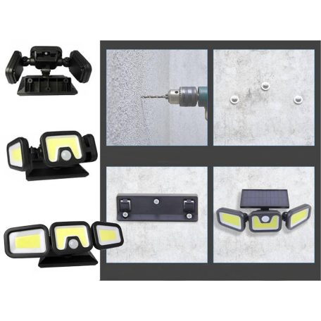 Solárna lampa so 100 COB LED, pohybovým senzorom a diaľkovým ovládaním