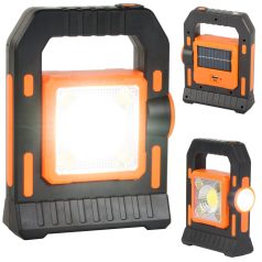   Solárne LED multifunkčné prenosné kempingové svietidlo USB dobíjacie v čierno-oranžovej farbe