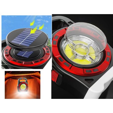 Solárna baterka 3 v 1, LED powerbanka a reflektor